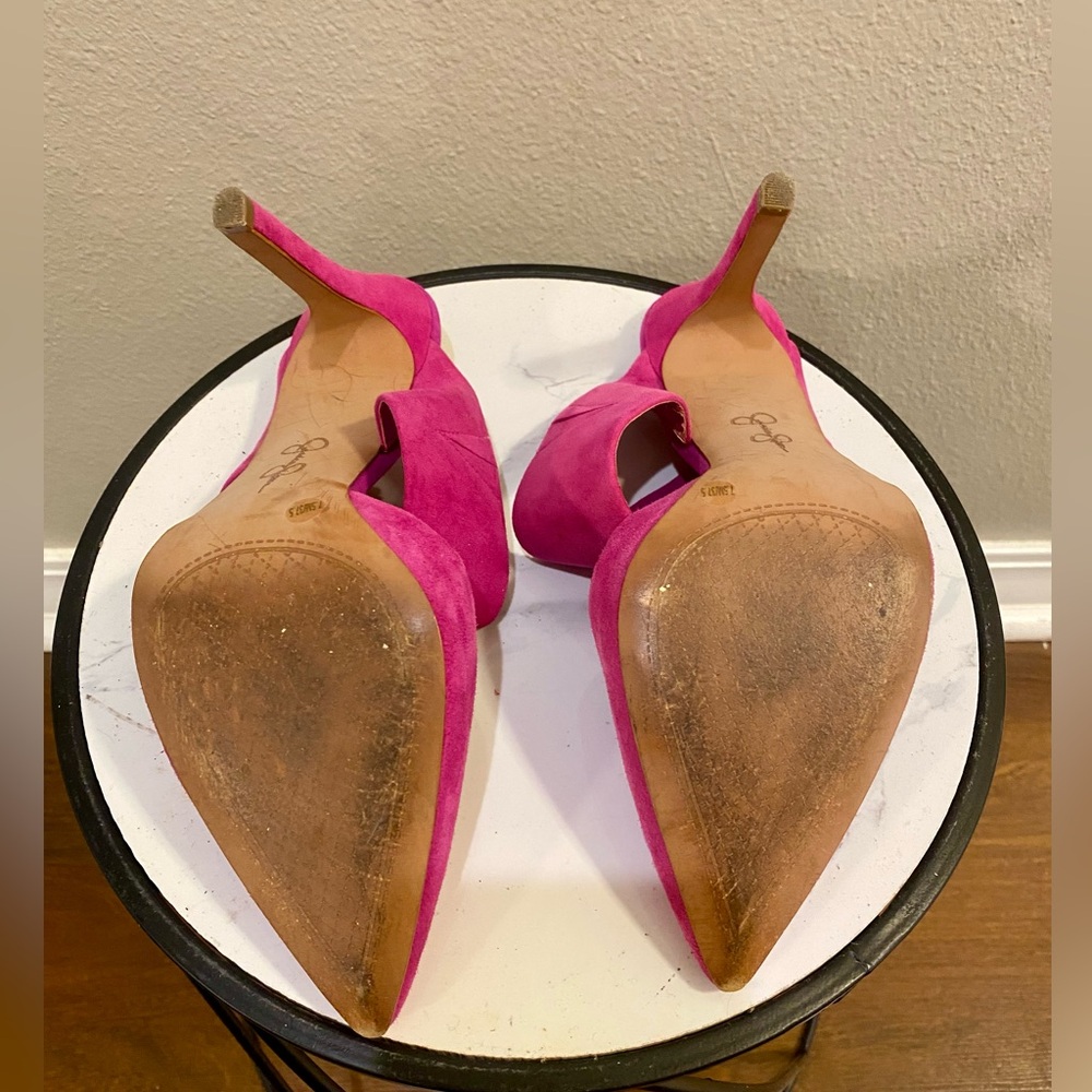 Jessica Simpson Fuchsia Suede Heels - Picture 6 of 8